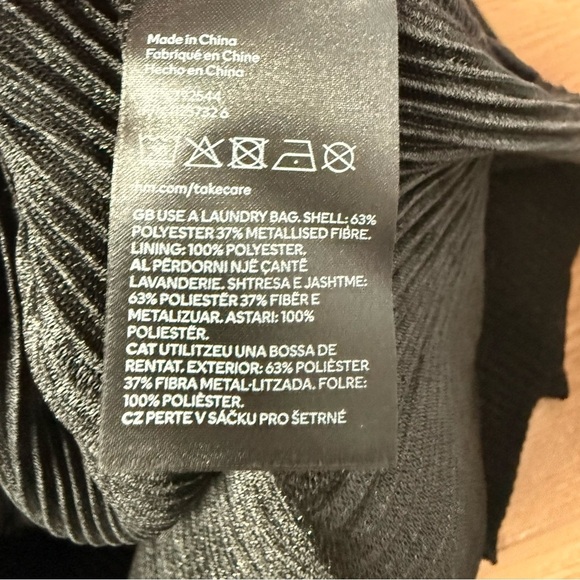 H&M - NWT - Black Wrap Shimmery Party Mini Faux Wrap Dress - Picture 7 of 10